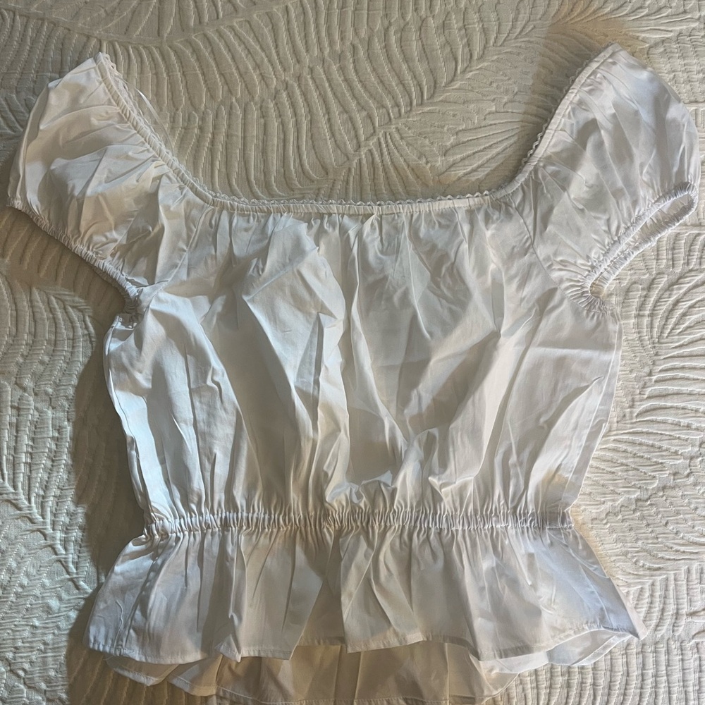 NWT White Poplin Blouse - Picture 2 of 7